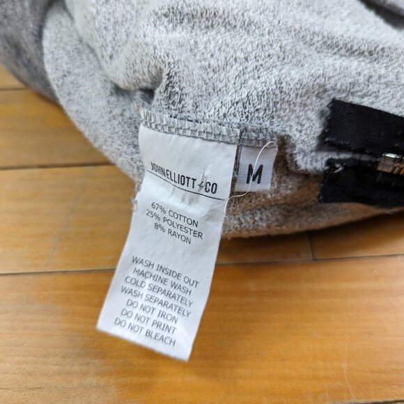 John Elliot Side Zipper Crewneck Sweater Grey Size medium Hidden Pocket - Picture 6 of 7